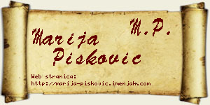 Marija Pisković vizit kartica